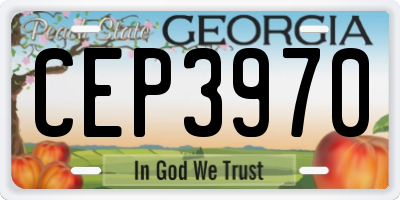 GA license plate CEP3970