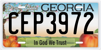 GA license plate CEP3972