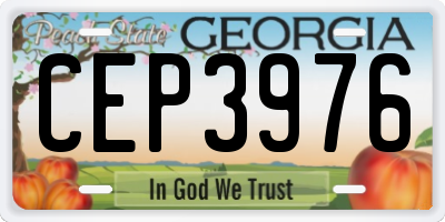 GA license plate CEP3976