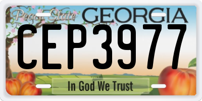 GA license plate CEP3977