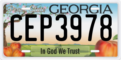 GA license plate CEP3978