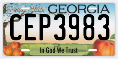 GA license plate CEP3983