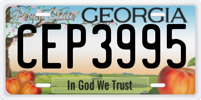 GA license plate CEP3995