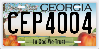 GA license plate CEP4004