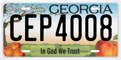 GA license plate CEP4008