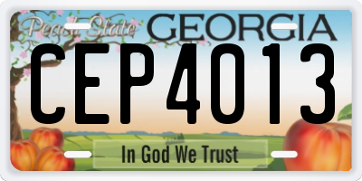 GA license plate CEP4013
