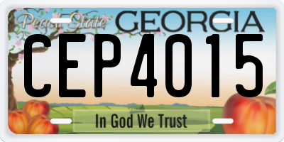 GA license plate CEP4015