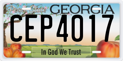 GA license plate CEP4017