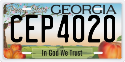 GA license plate CEP4020