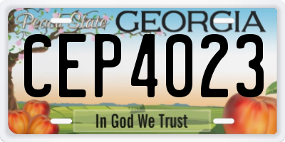 GA license plate CEP4023