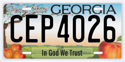 GA license plate CEP4026