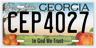 GA license plate CEP4027