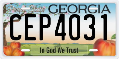 GA license plate CEP4031
