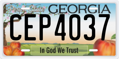 GA license plate CEP4037