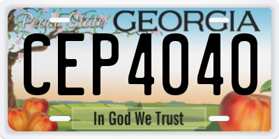 GA license plate CEP4040