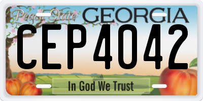 GA license plate CEP4042