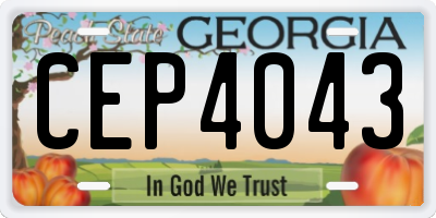 GA license plate CEP4043