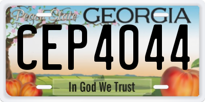 GA license plate CEP4044