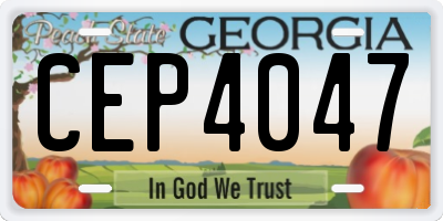 GA license plate CEP4047