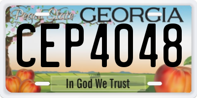 GA license plate CEP4048