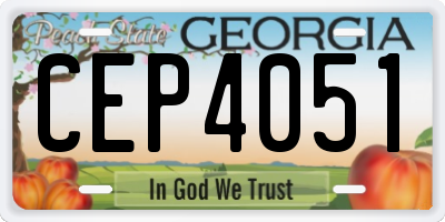 GA license plate CEP4051