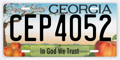 GA license plate CEP4052