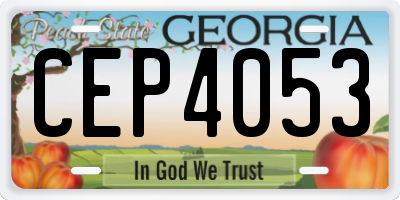 GA license plate CEP4053