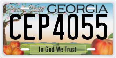 GA license plate CEP4055