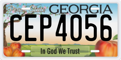 GA license plate CEP4056