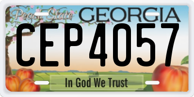 GA license plate CEP4057
