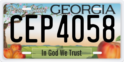 GA license plate CEP4058