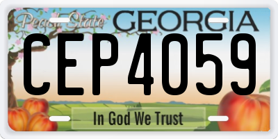 GA license plate CEP4059