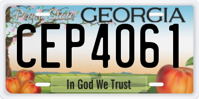 GA license plate CEP4061
