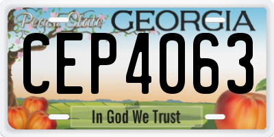 GA license plate CEP4063