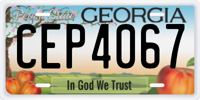 GA license plate CEP4067