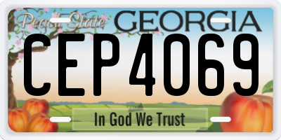 GA license plate CEP4069