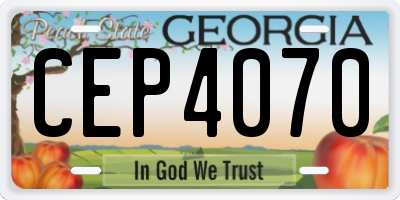 GA license plate CEP4070