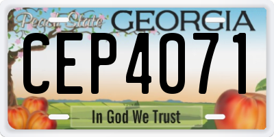 GA license plate CEP4071