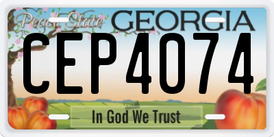 GA license plate CEP4074