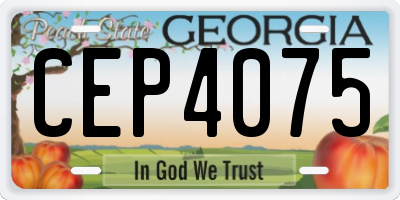 GA license plate CEP4075