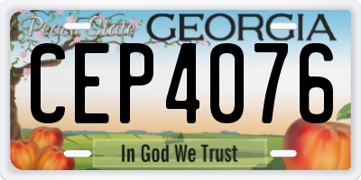 GA license plate CEP4076