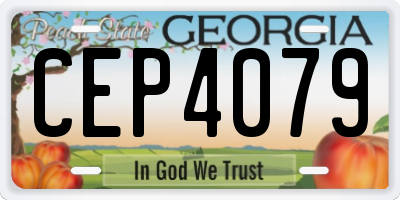GA license plate CEP4079