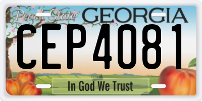 GA license plate CEP4081