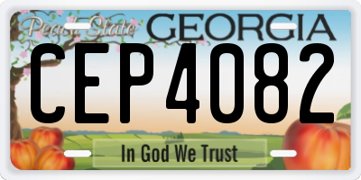 GA license plate CEP4082