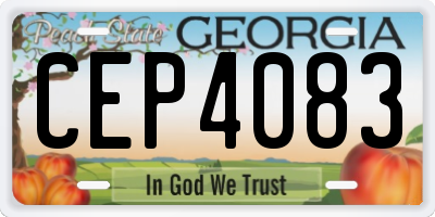 GA license plate CEP4083