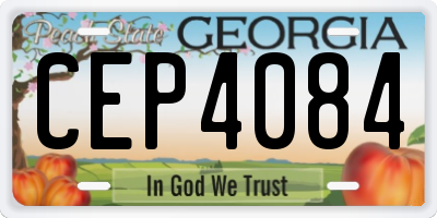 GA license plate CEP4084