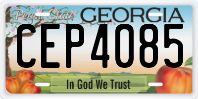 GA license plate CEP4085