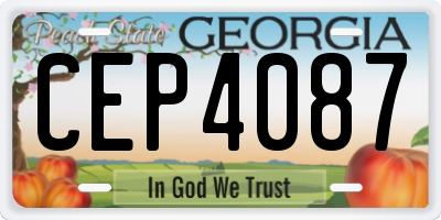 GA license plate CEP4087