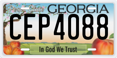 GA license plate CEP4088