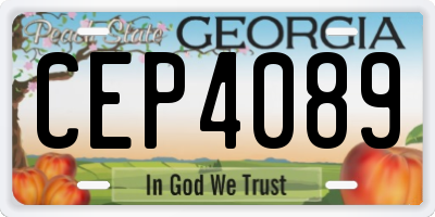 GA license plate CEP4089